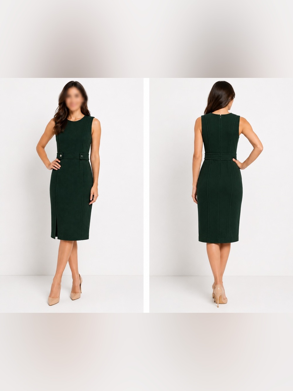 Tory Burch Rent The Runway 100% Cotton Twill Sheath Dress Size 10 Forest Green